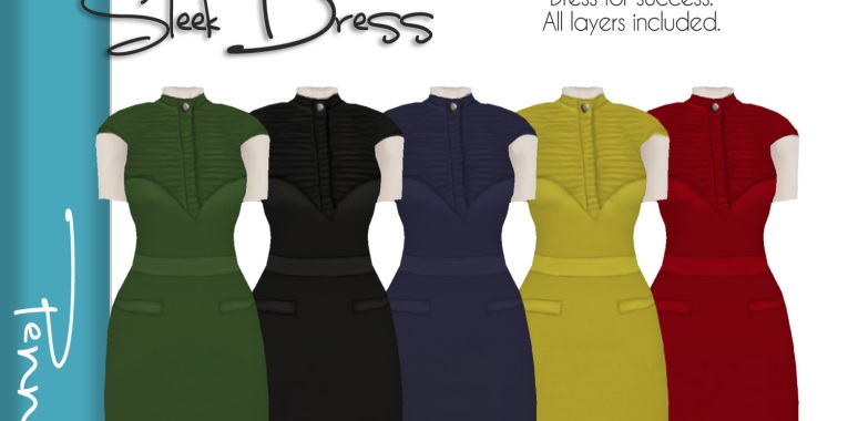 [Penned] - Sleek Dress, 75L ea. or 300L fp.